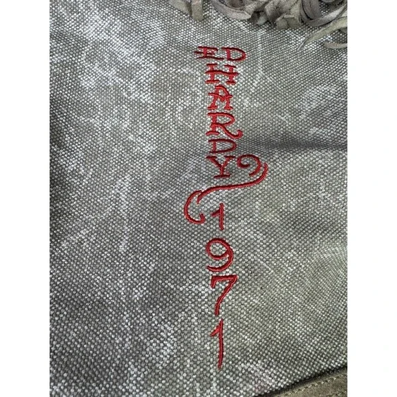 Ed Hardy Fringe Studded Purse Suede Leather Canvas Embroidered Boho Western - Picture 8 of 16